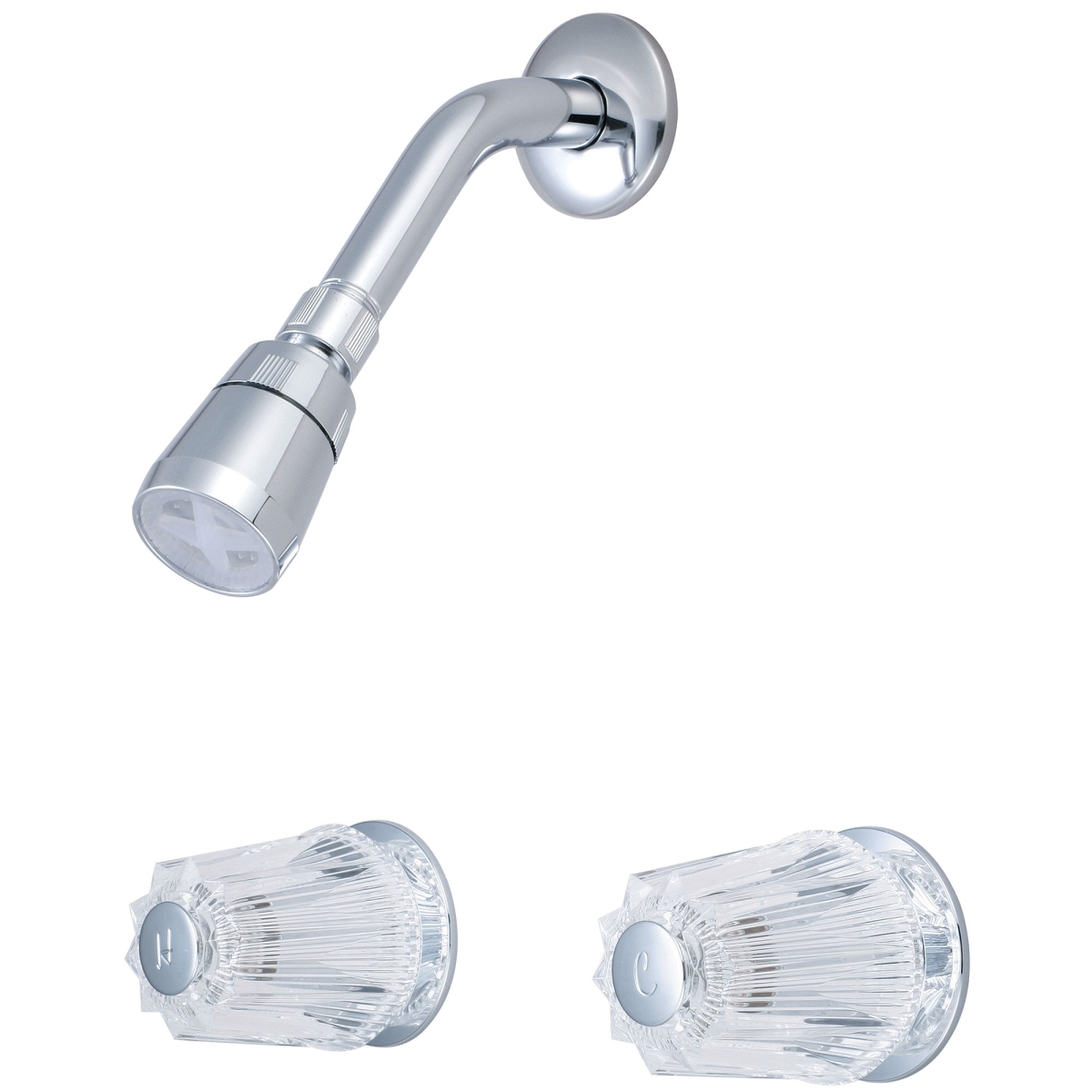 Two Handle Shower Set, IPS, Wallmount, Polished Chrome, Flow Rate (GPM): 1.75