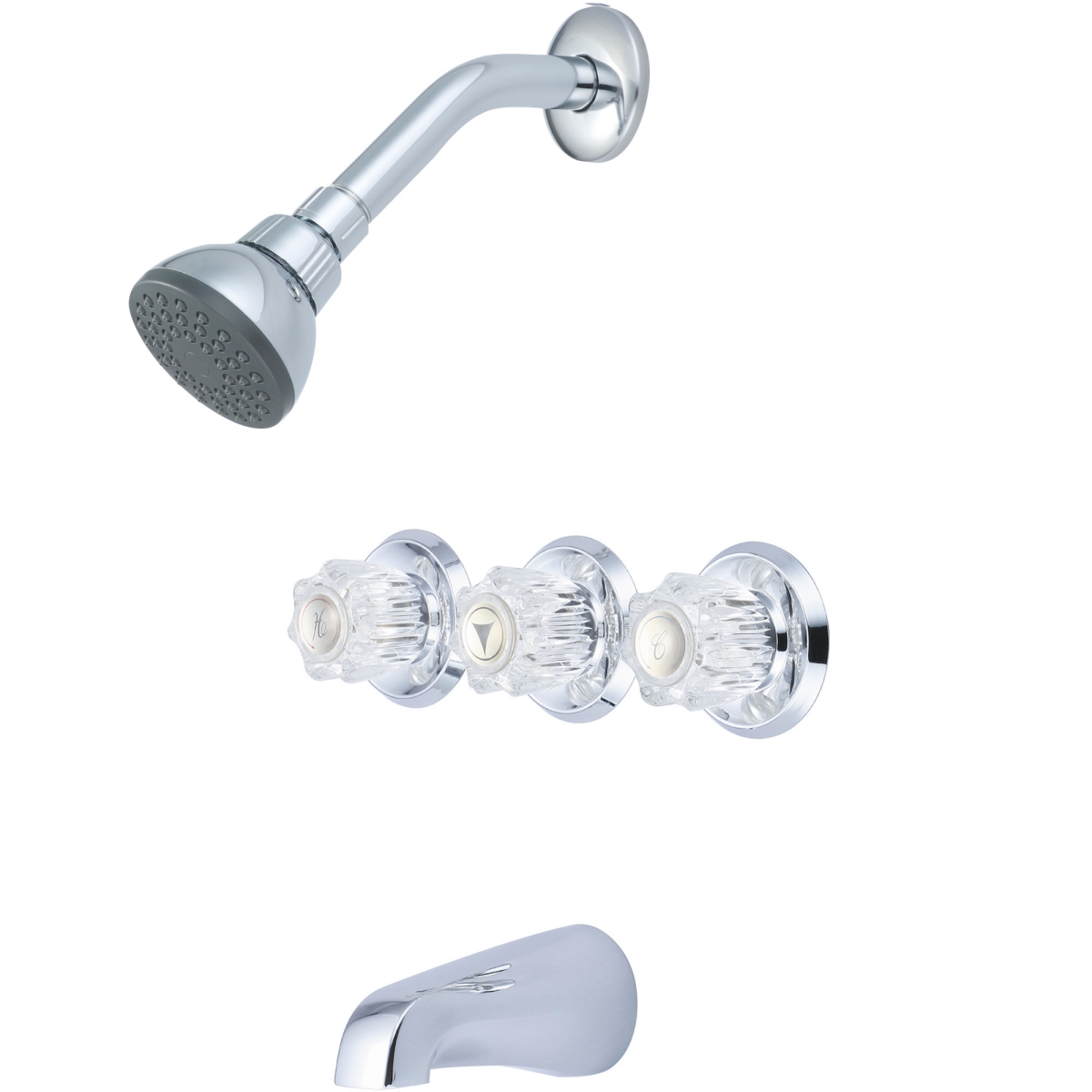P-3240 Three Handle Tub & Shower Set, Chrome