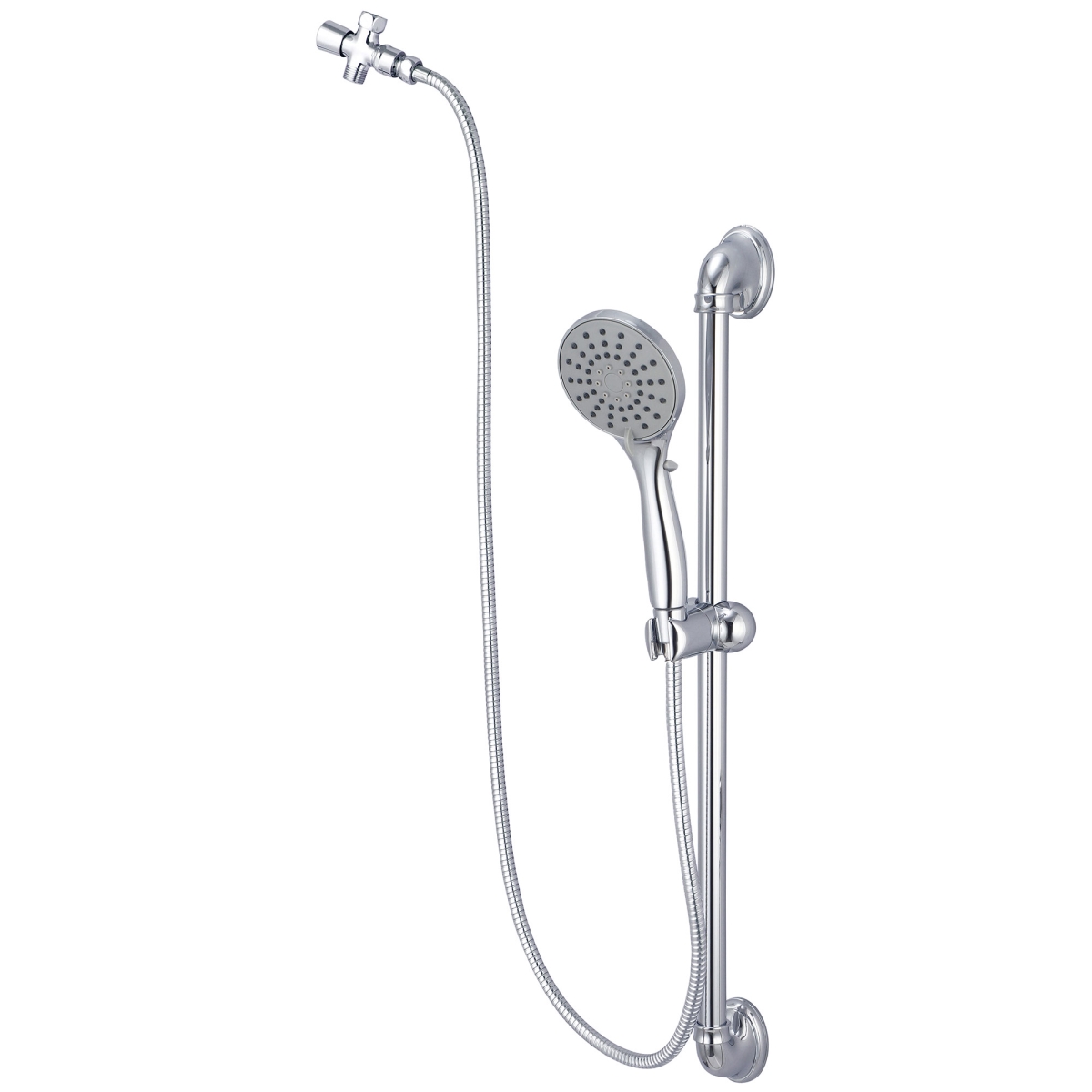 Handheld Shower Set, Wallmount, Polished Chrome, Weight: 2.1