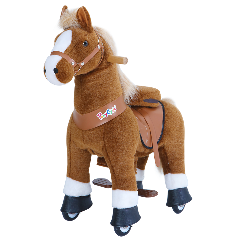 Picture of PonyCycle Ux424 Hoof Horse-Medium Plush Toy&#44; Brown & White