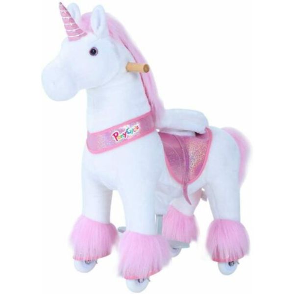 Picture of PonyCycle Ux302 Unicorn Soft Toy with Brake, Pink -Small