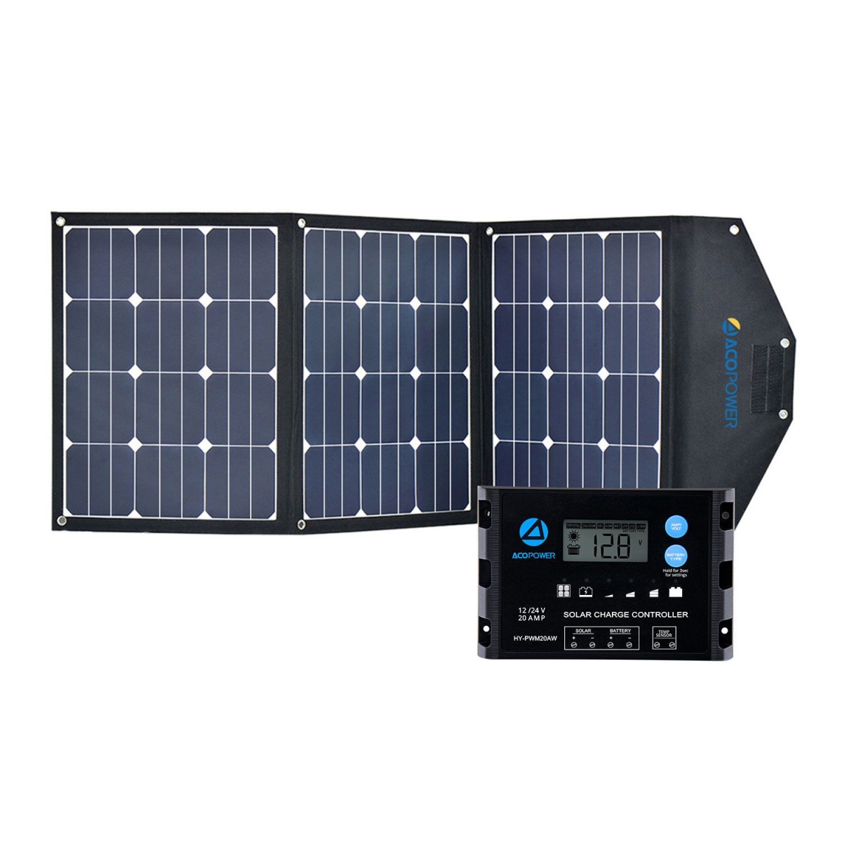 Picture of ACOPower HY-LTK-3x40WPX20A 120 watt Foldable Solar Panel Kit with ProteusX 20A Charge Controller