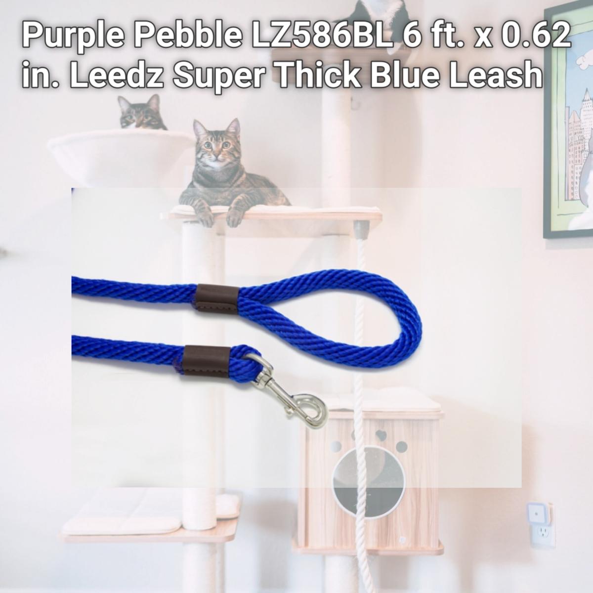 Picture of Purple Pebble LZ586BL 6 ft. x 0.62 in. Leedz Super Thick Blue Leash