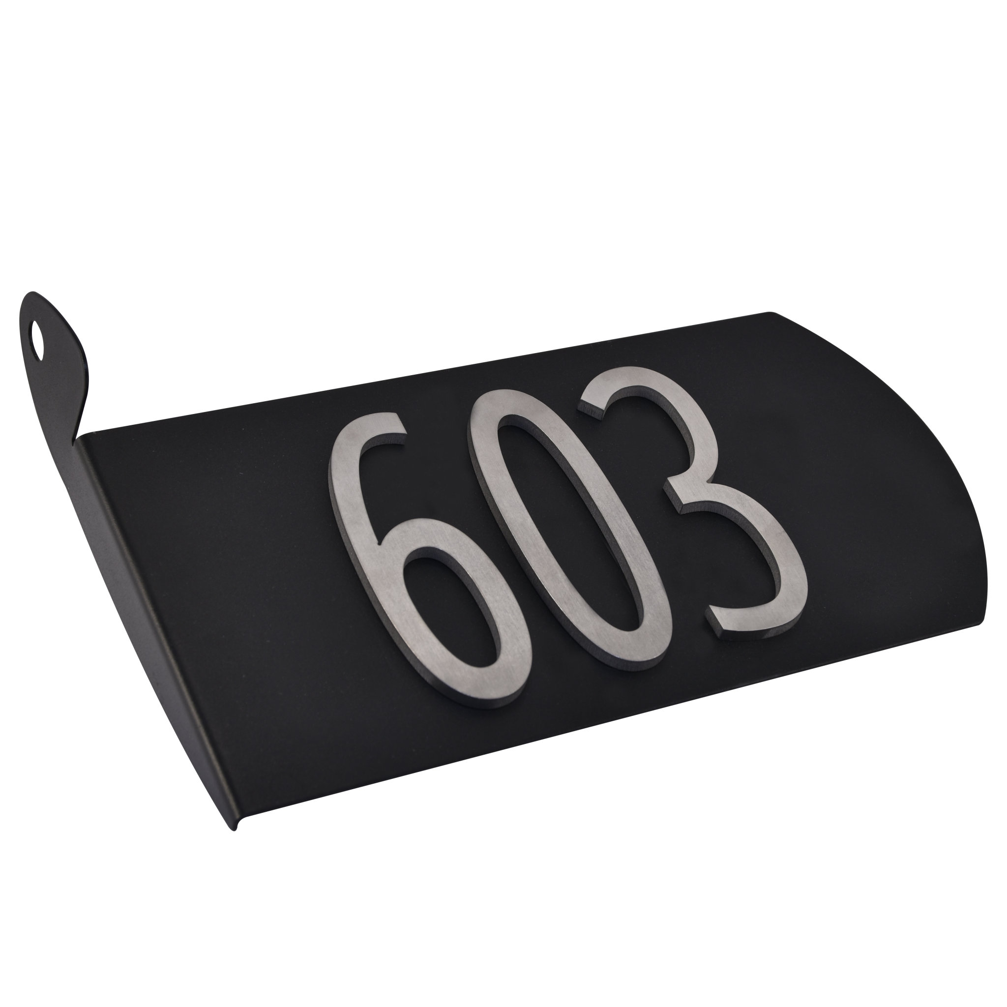 Picture of 603 Products SPA-A001 Black Aluminum with Nickel Plated Numbers Spira Address Plate