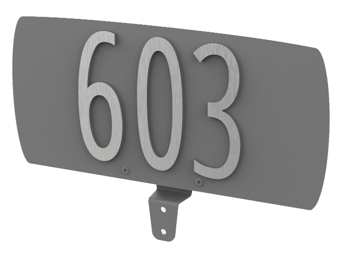 SPA-A002SG 6.9 in. Address Plate for Postbox, Silver & Gray