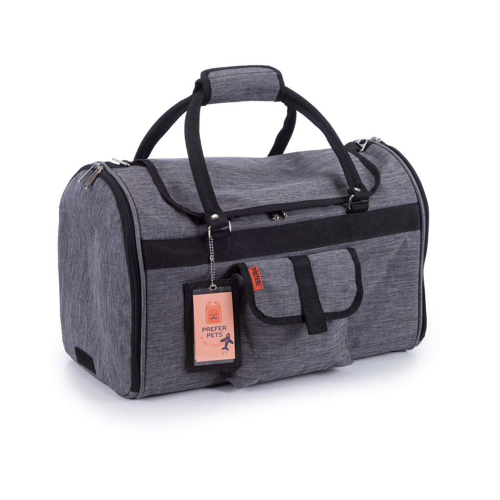 Picture of Prefer Pets 312HGR 17 x 12 x 10 in. Hideaway Duffel Pet Carrier&#44; Heather Gray