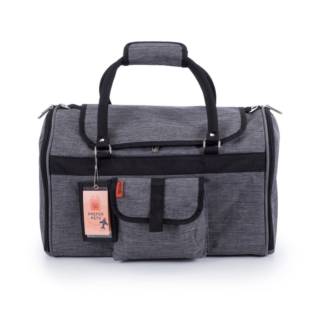 Picture of Prefer Pets 312XL-HGR 19 x 12 x 12 in. Hideaway Duffel Pet Carrier&#44; Heather Gray - Extra Large
