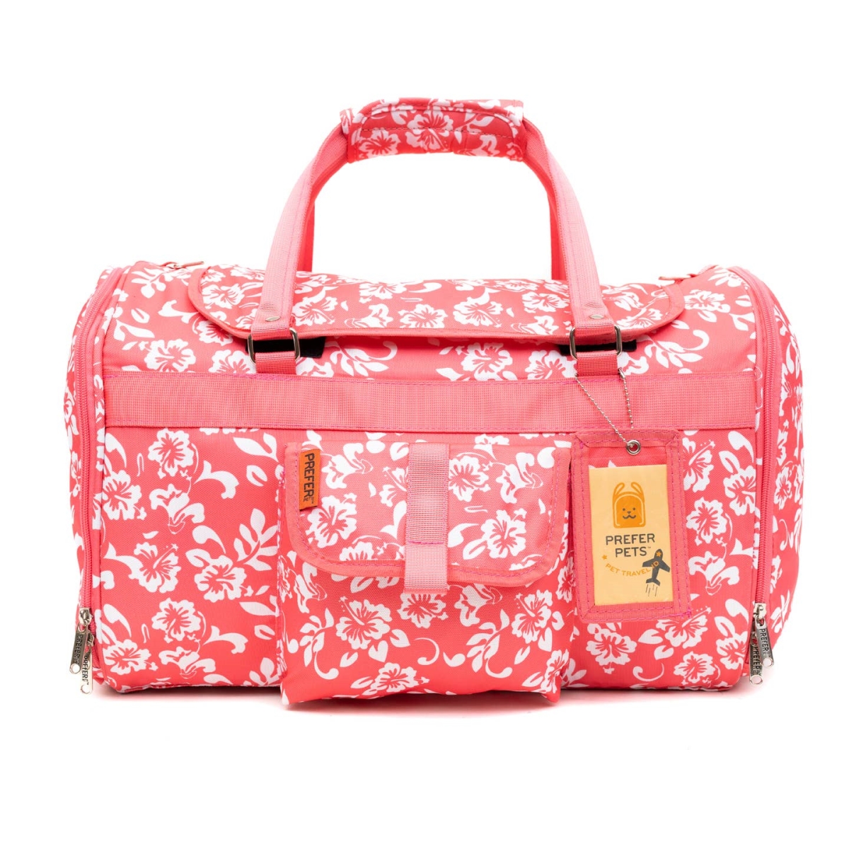 Picture of Prefer Pets 312PCH Wholesale Hideaway Duffel&#44; Pink Coral Hibiscus