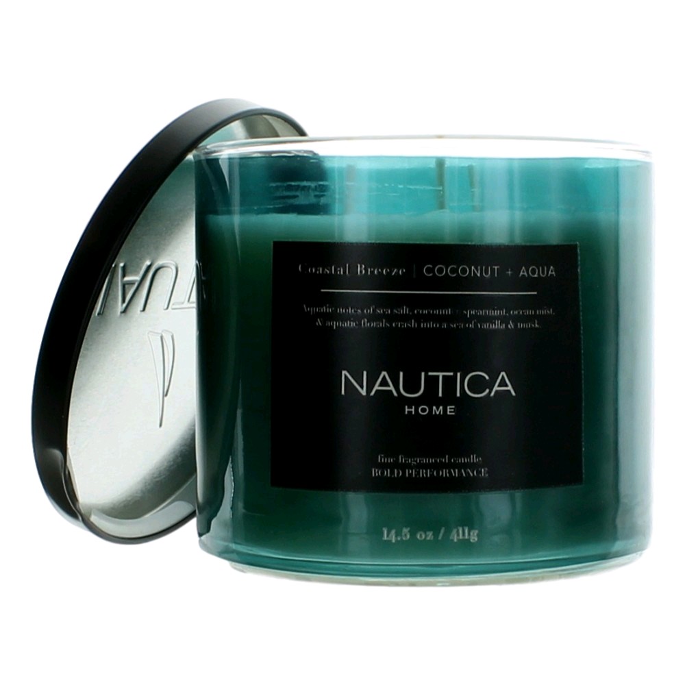 cnca145 14.5 oz  Soy Wax Blend 3 Wick Candle - Costal Breeze Coconut & Aqua