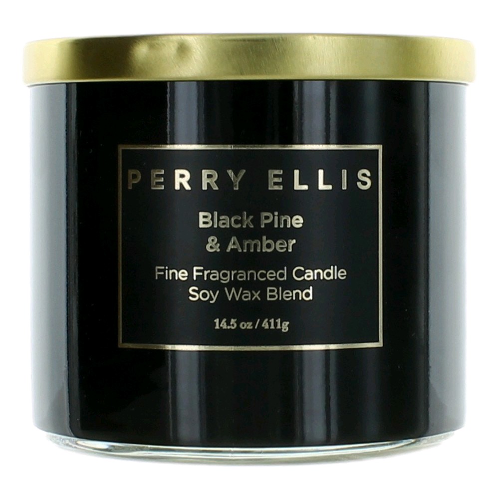 14.5 oz Soy Wax Blend 3 Wick Candle - Black Pine & Amber