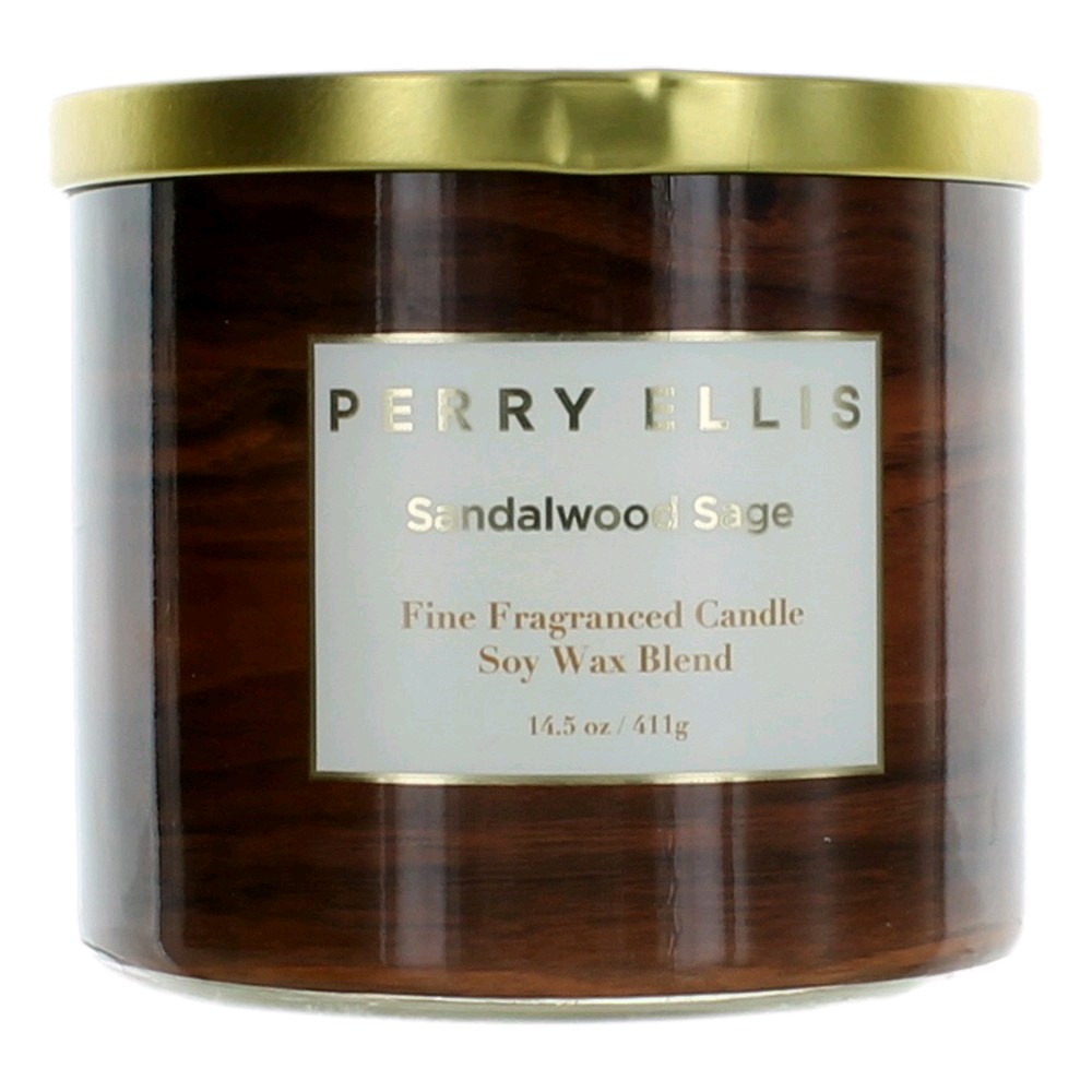 Picture of Perry Ellis cpess145 14.5 oz Soy Wax Blend 3 Wick Candle - Sandalwood Sage