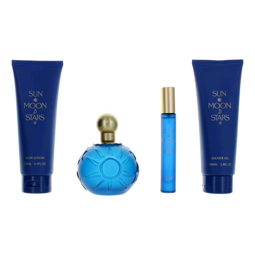 awgsms3 Sun Moon Stars Perfume Gift Set for Women, 4 Piece