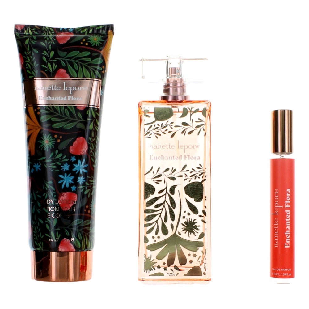 awgnlef4 Enchanted Flora Perfume Gift Set for Women, 3 Piece