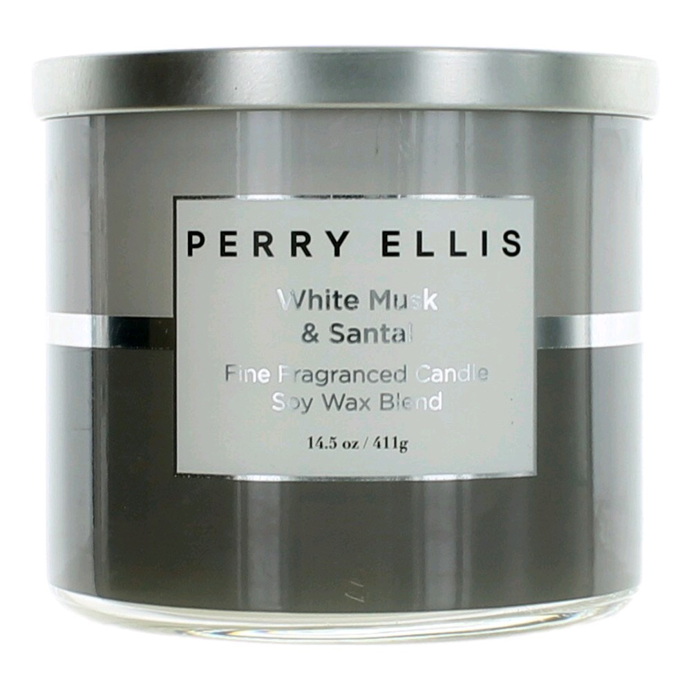 Picture of Perry Ellis cpewm145 14.5 oz Soy Wax Blend 3 Wick Candle - White Musk & Santal
