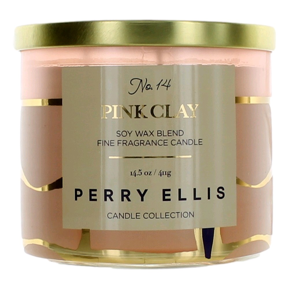 Picture of Perry Ellis cpepc145 14.5 oz Soy Wax Blend 3 Wick Candle - Pink Clay
