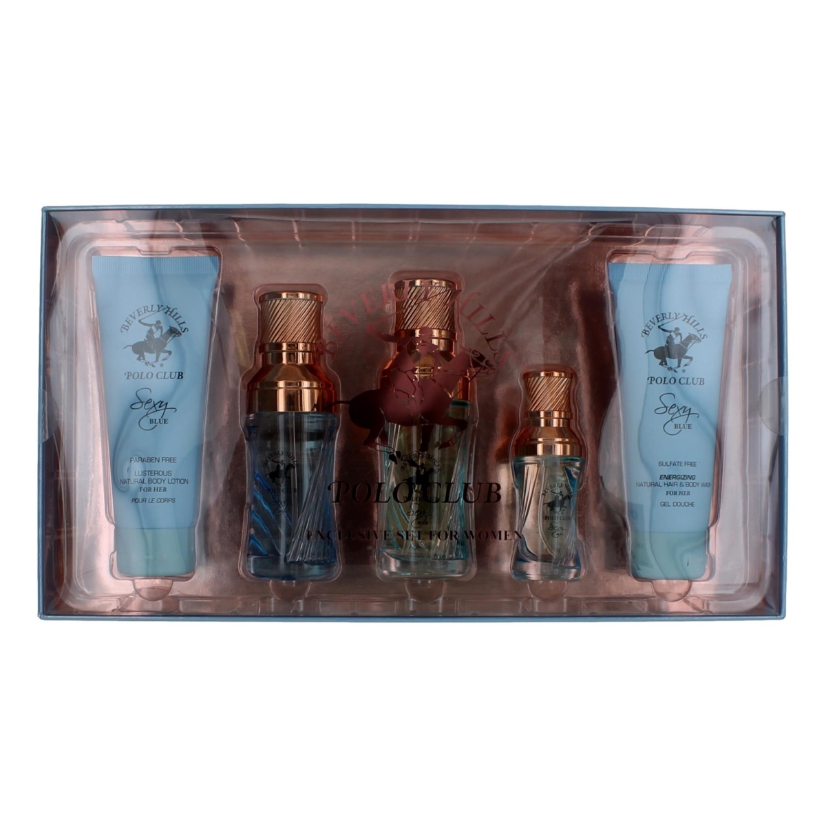 Picture of Beverly Hills Polo Club awgbcbhsb5 Sexy Blue Gift Set for Women - 5 Piece