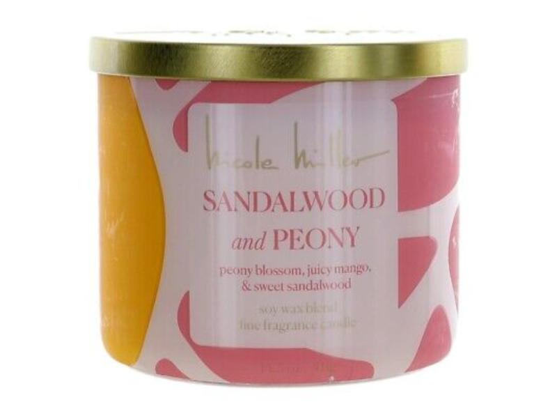 cnmsp 14.5 oz  Soy Wax Blend 3 Wick Candle, Sandalwood & Peony