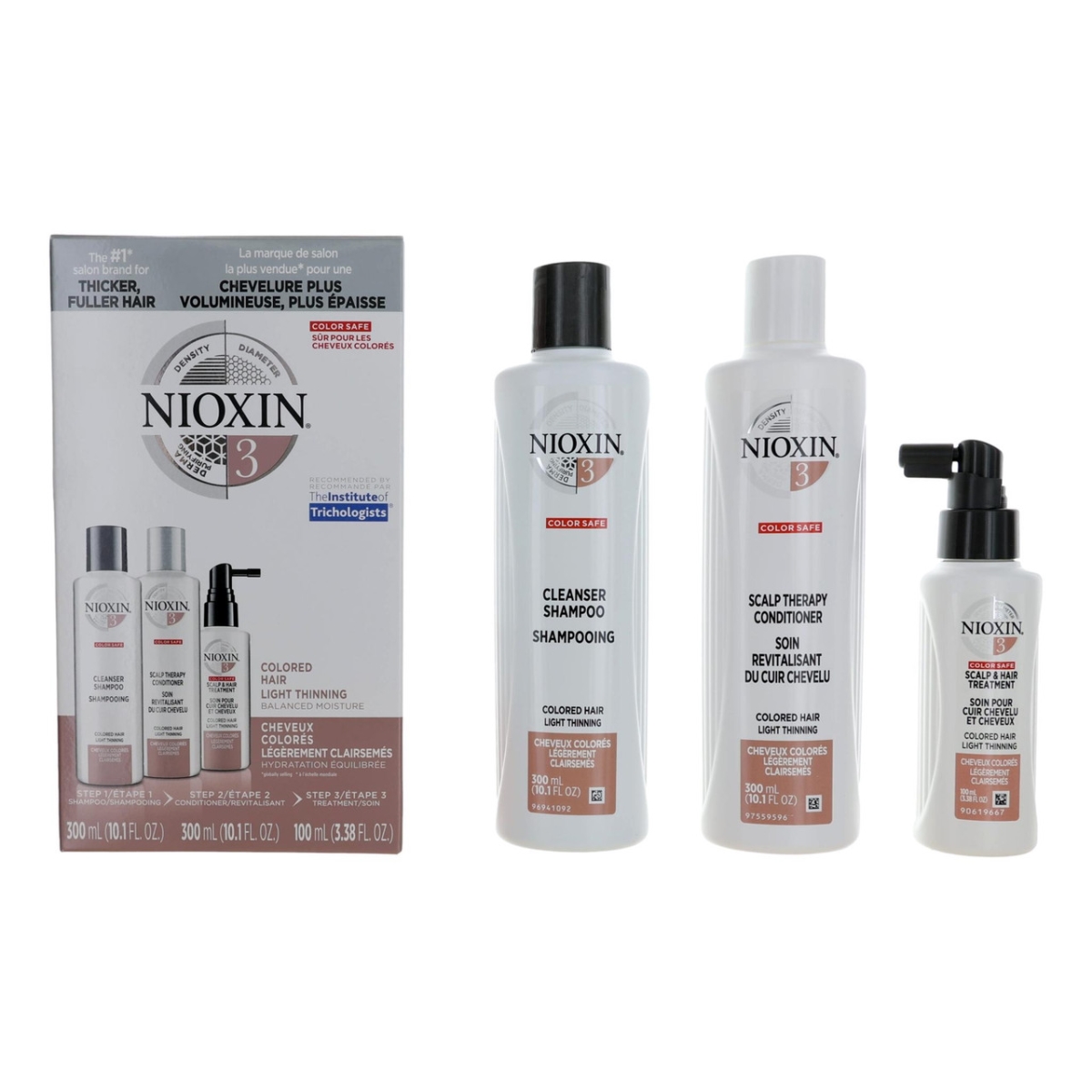 aunxs3k 3D Hair Care System Kit 3 with Light Thinning & Balanced Moisture for Colored Hair