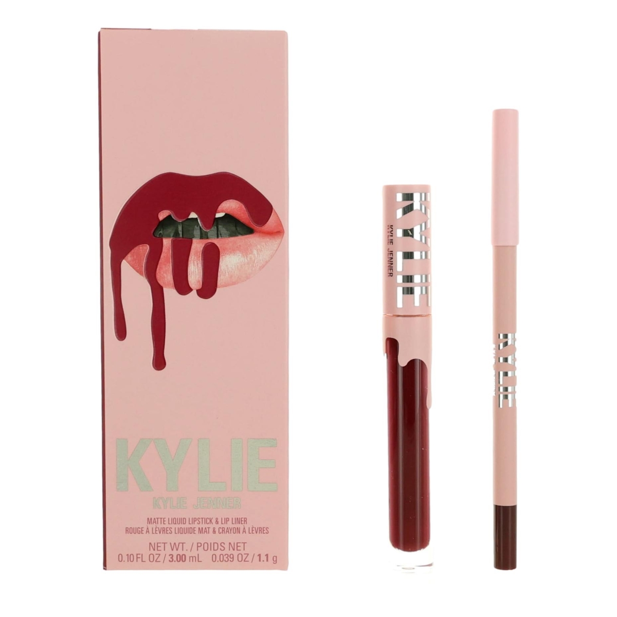 Picture of Kylie Jenner awkcmlk504hb Holly Berry Matte Liquid Lipstick & Lip Liner Makeup Gift Set Makeup for Women