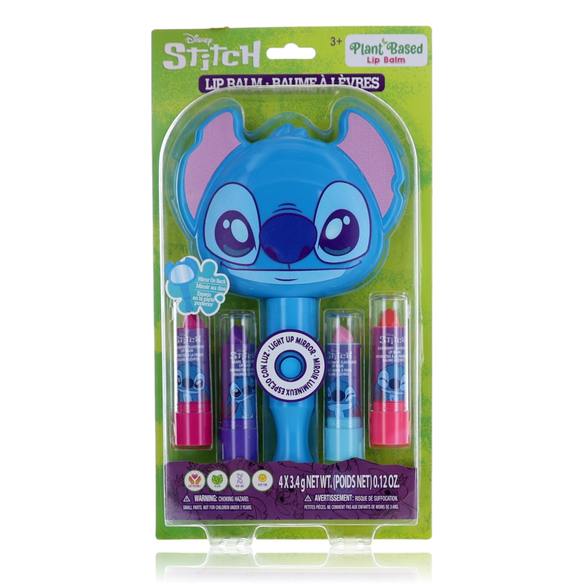kmstilumlp4 Stitch Light Up Mirror & Lip Balms Cosmetic Set for Kids - 5 Piece