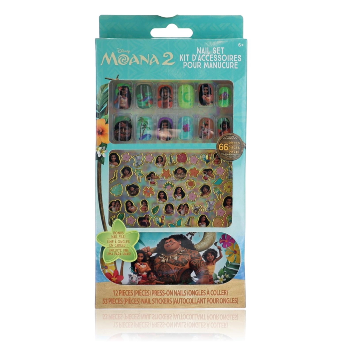 knmoanas66 Moana Nail Art Set for Kids - 66 Piece
