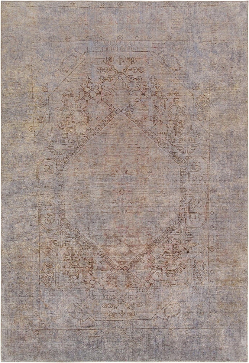 Pasargad Home 52111 Vintage Lahore Collection Grey Lamb's Wool Area Rug- 6 ft. 4 in.  X 9 ft. 5 in.