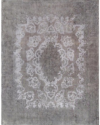 Pasargad Home 52120 Vintage Lahore Collection Silver Lamb's Wool Area Rug- 9 ft.11 in.  X 12 ft.11 in.