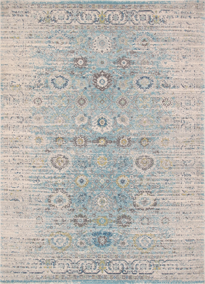 4 x 6 ft. Chelsea Design Machine Made & Power Loom Rug, Seafoam & Ivory