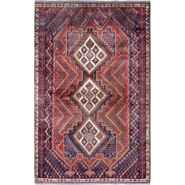 Home  Vintage Azerbaijan Rust Wool Area Rug- 4 ft. 3 in. X 7 ft. 1 in.