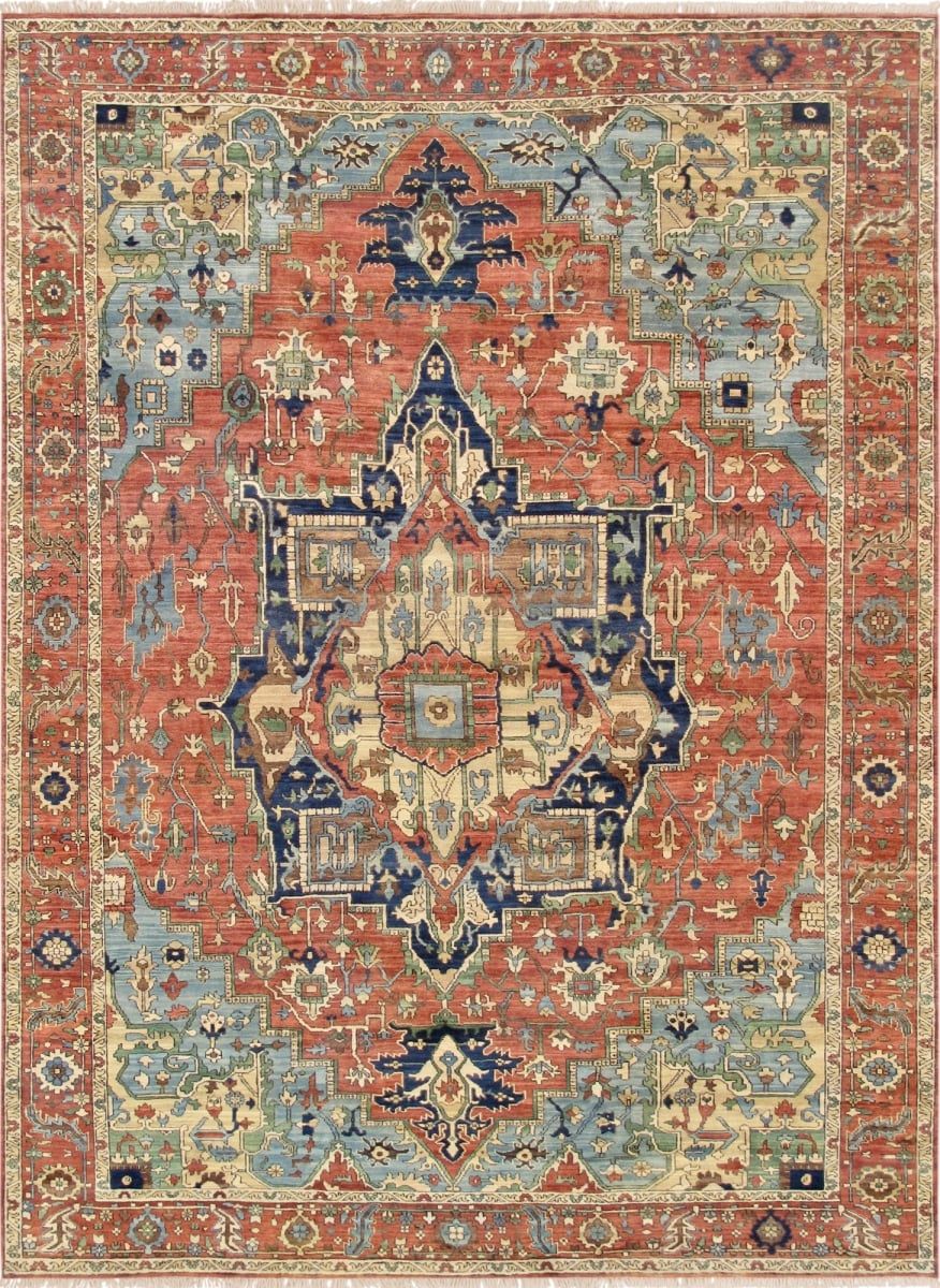 11 ft. 9 in. x 14 ft. 10 in. Serapi Hand-Knotted Wool Area Rug