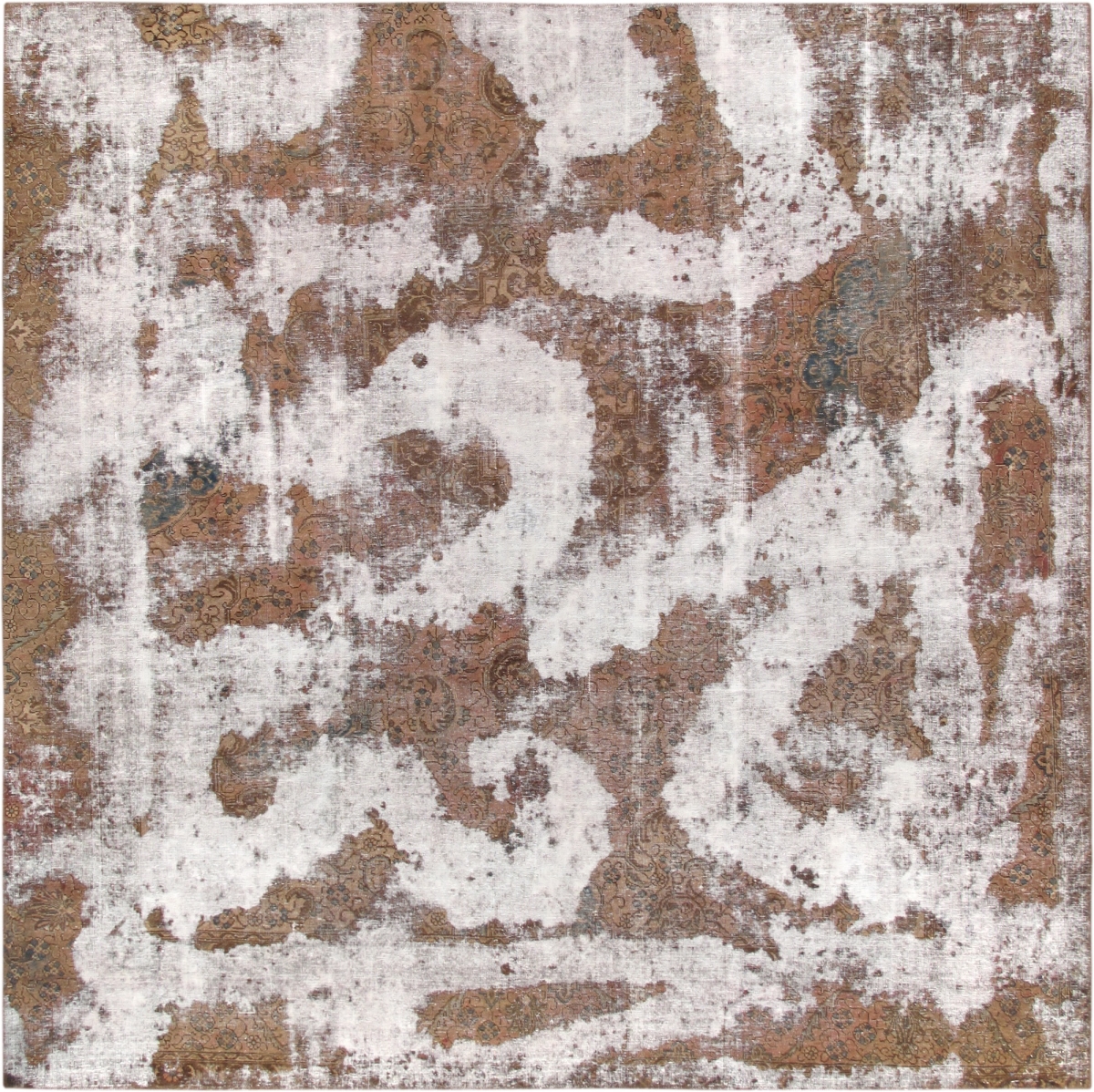 54685 9 ft. 9 in. x 9 ft. 10 in. Vintage Overdye Hand-Knotted Wool Rug, Beige