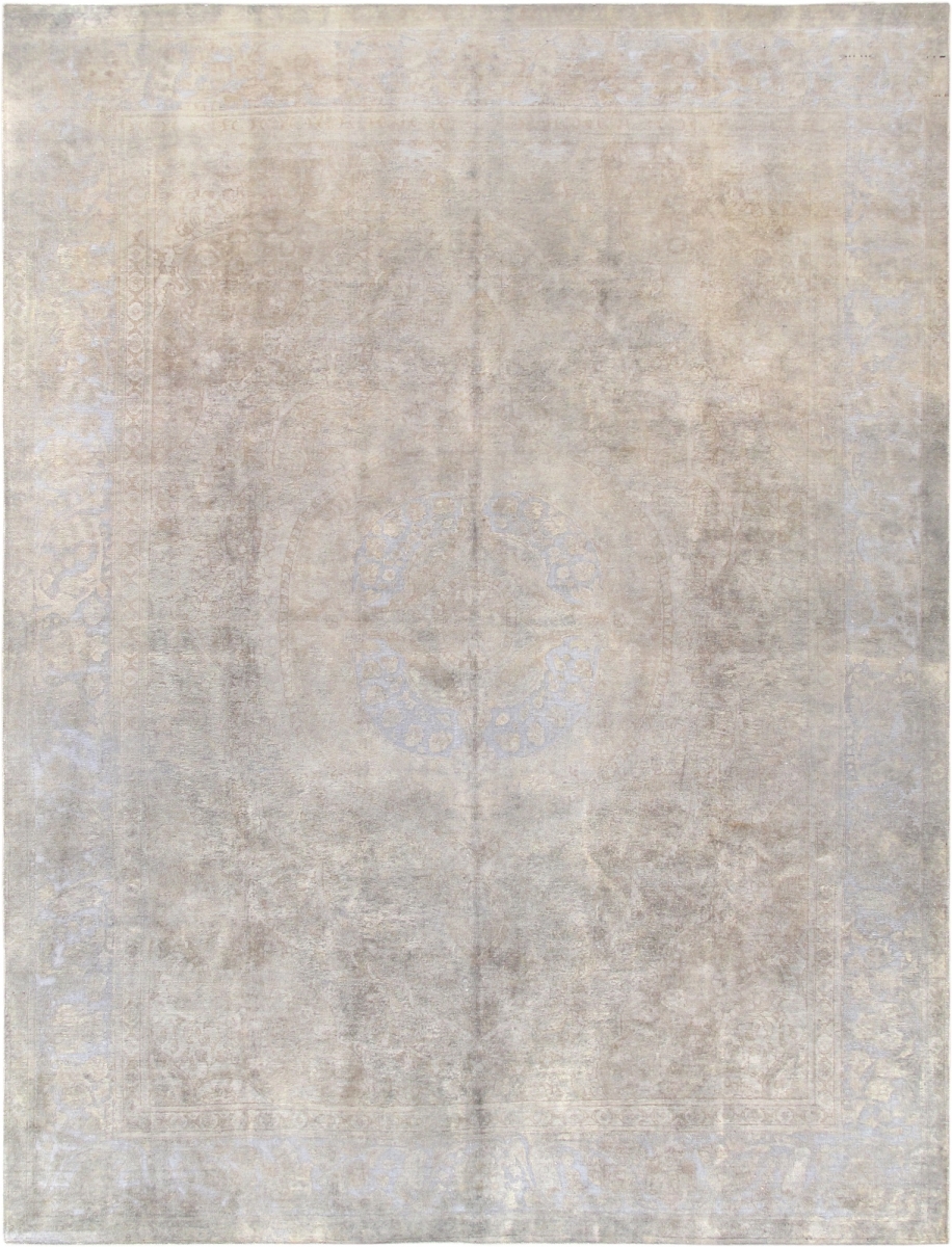 54688 9 ft. 5 in. x 12 ft. 7 in. Vintage Overdye Hand-Knotted Wool Rug, Light Blue