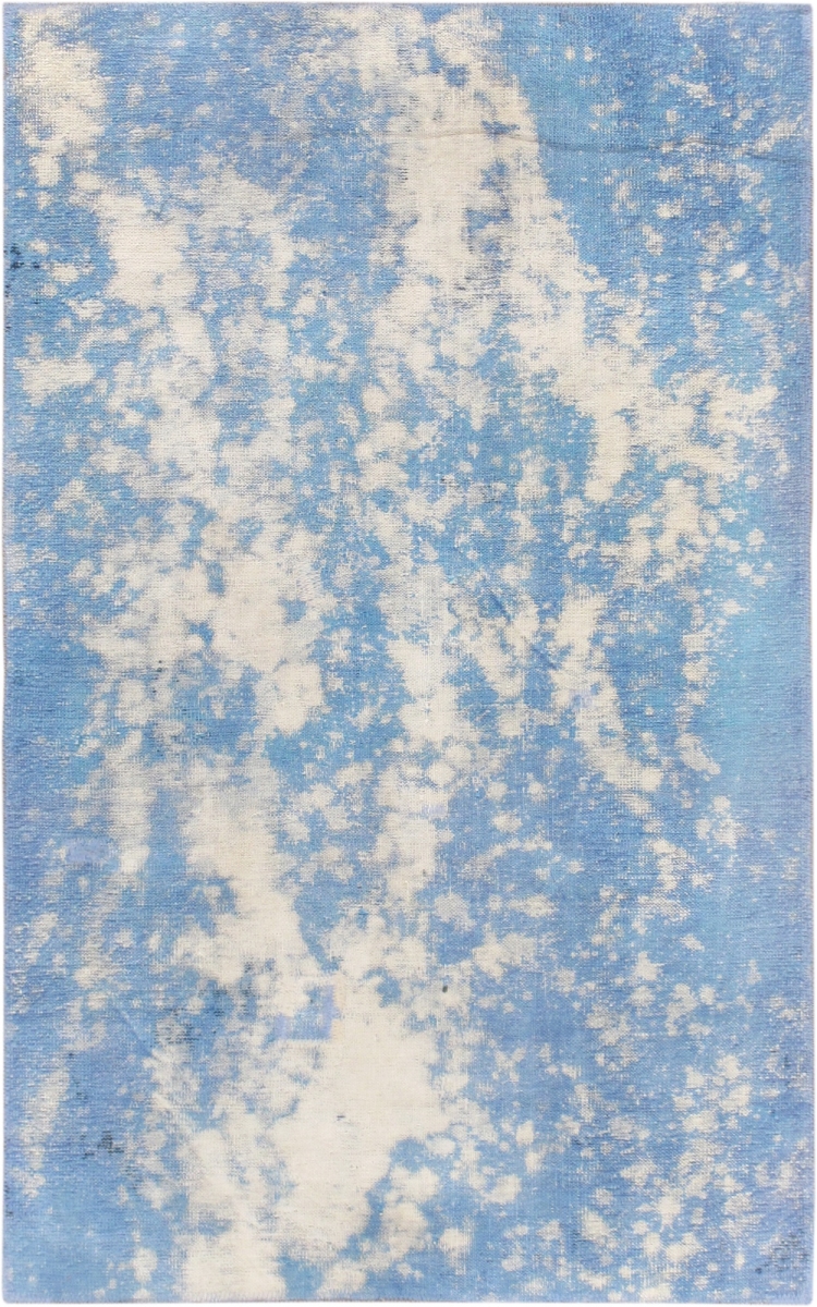 54705 3 ft. 1 in. x 5 ft. Vintage Overdye Hand-Knotted Wool Rug, Blue
