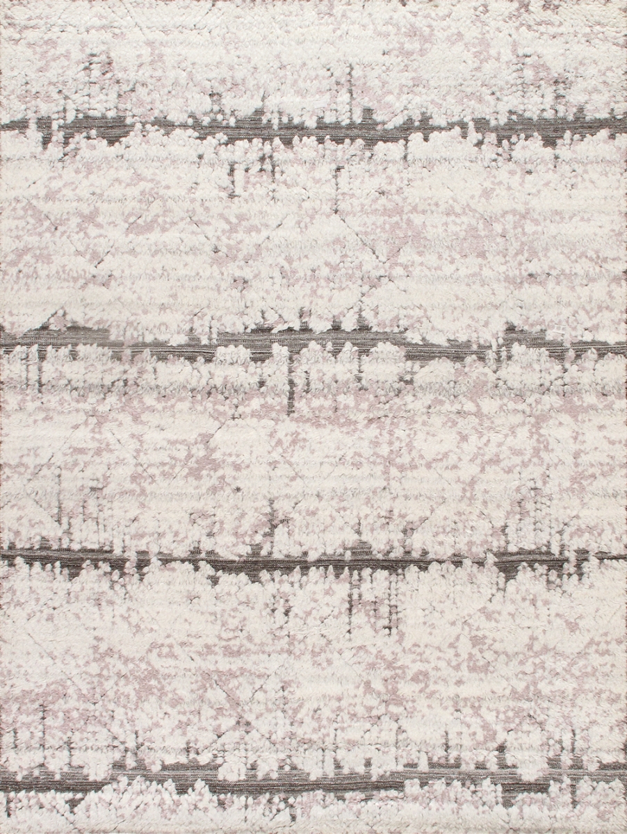 PDR-3 Vogue Hand-Knotted Wool Area Rug - Ivory & Gray - 6x9