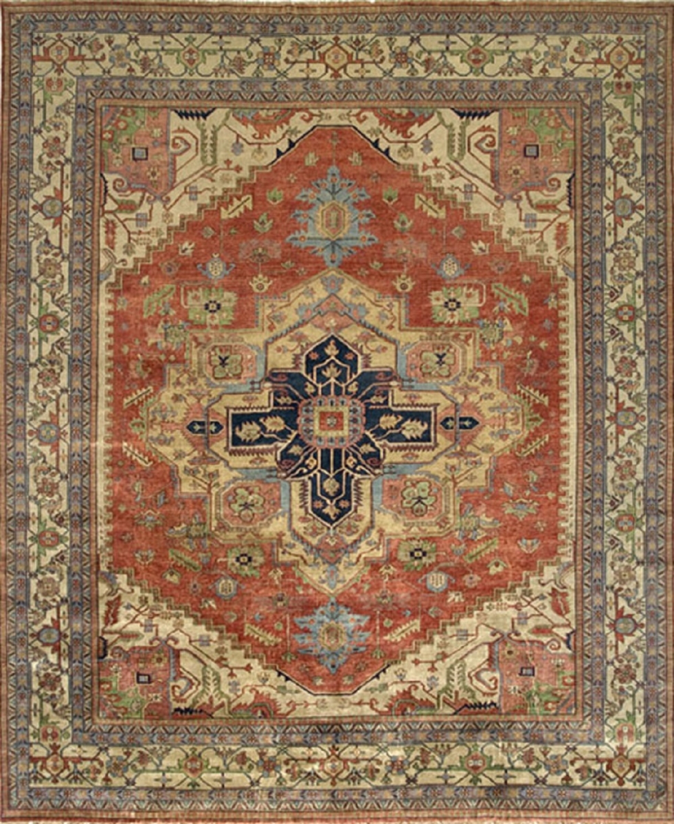 Serapi Collection Hand-Knotted Wool Area Rug, 4 x 6 ft.