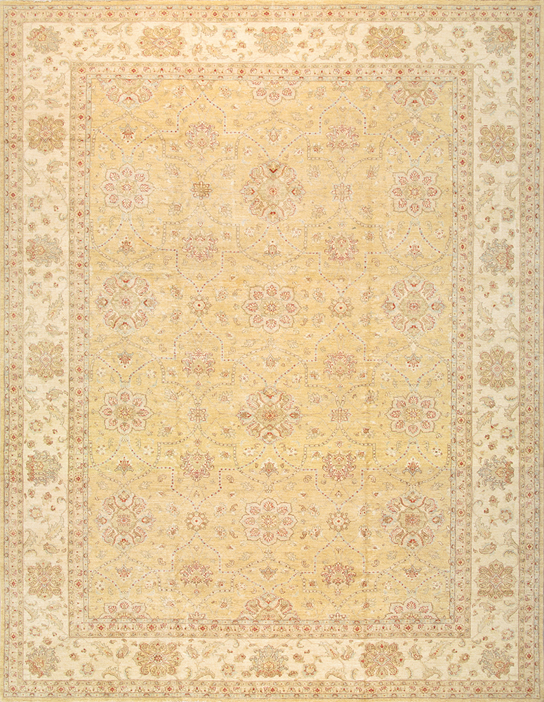 038963 Denver Hand-Knotted L. Gold Lamb's Wool Area Rug-13 ft. 0 in.  X 17 ft. 5 in.