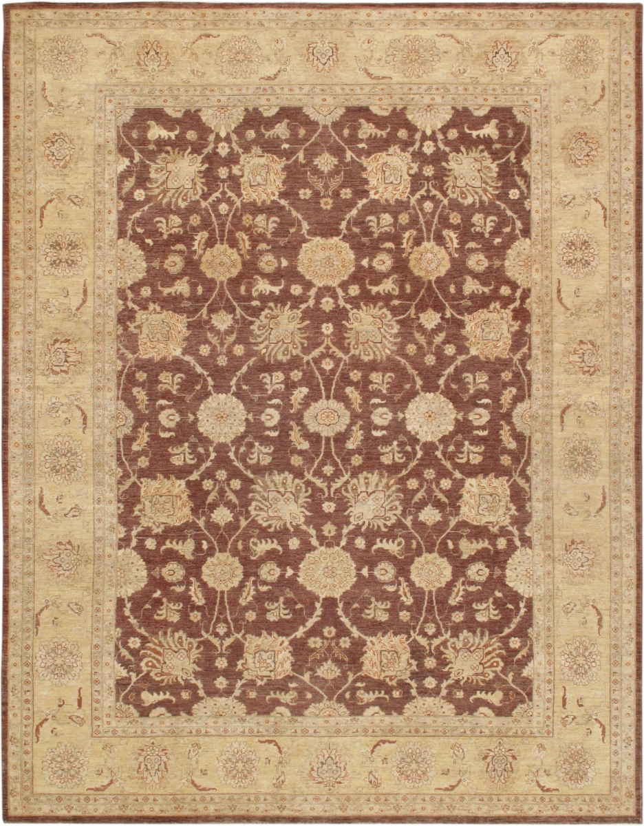 038965 Denver Hand-Knotted Brown Lamb's Wool Area Rug- 8 ft. 6 in.  X 11 ft. 3 in.