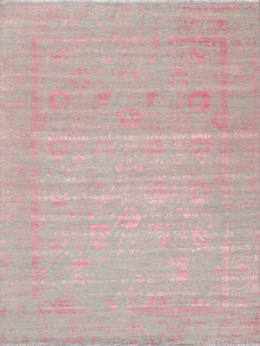 Transitional Collection Hand-Knotted Silk & Wool Area Rug