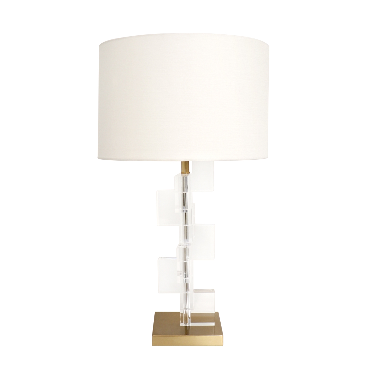 27 x 27 x 15 in. Spire Collection in Modern Style Table Lamp with E27 Bulb, White & Gold
