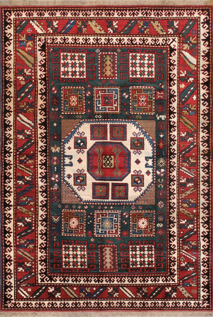 69062 Kazak Collection Hand-Knotted Wool Area Rug - 6x9