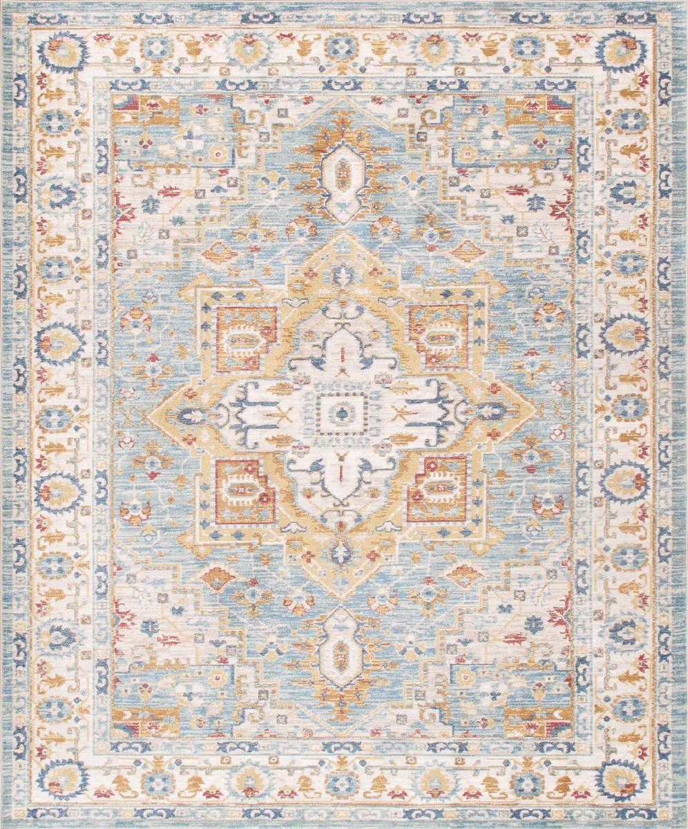 3 x 5 ft. Heritage Design Power Loom Area Rug, Light Blue