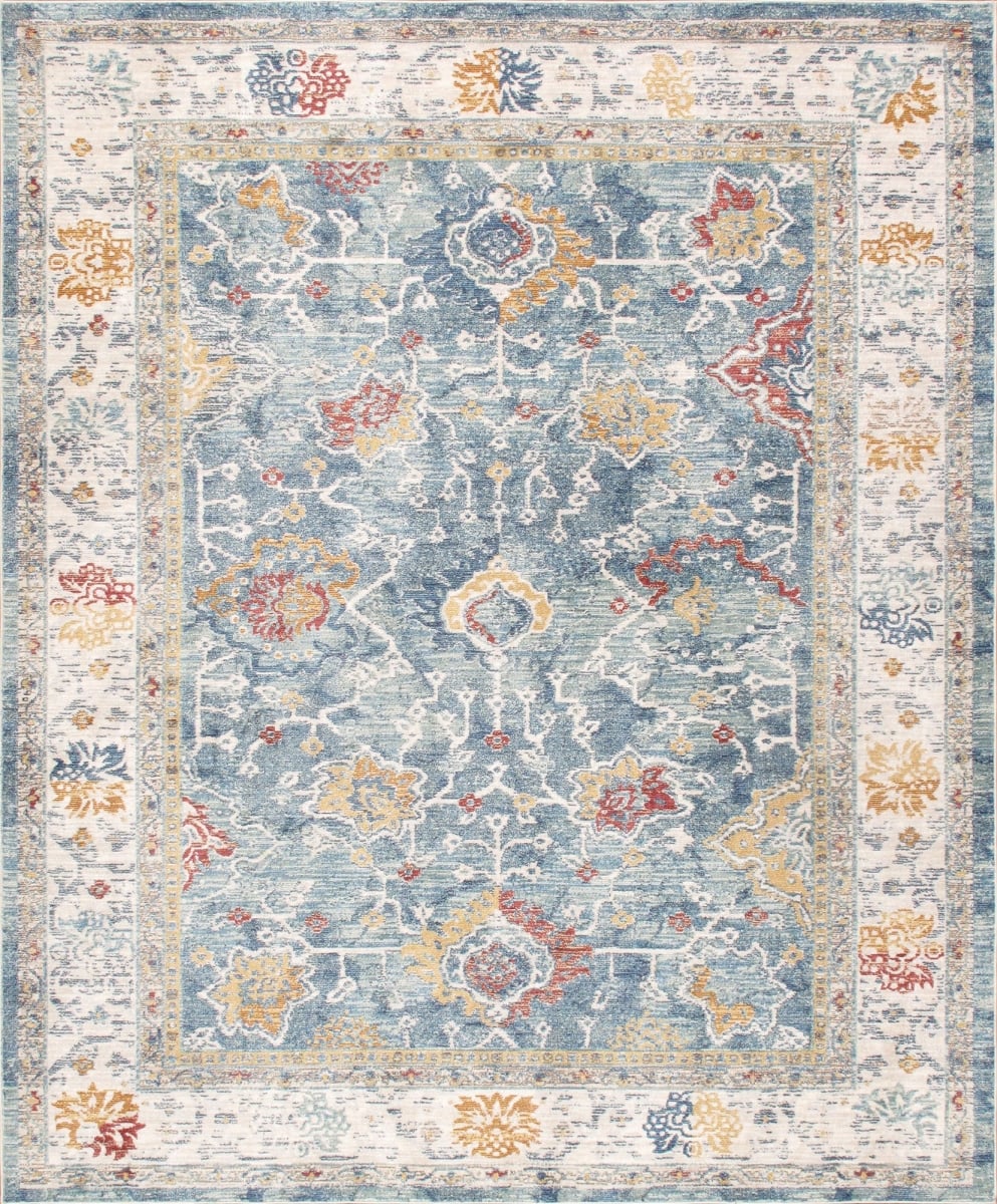 9 x 12 ft. Heritage Design Power Loom Area Rug, Light Blue