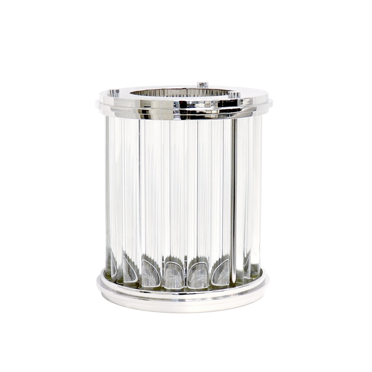 PSAB-684M Lucian Hurricane, Stainless Steel & Shiny Silver Frame with Lucite - Medium