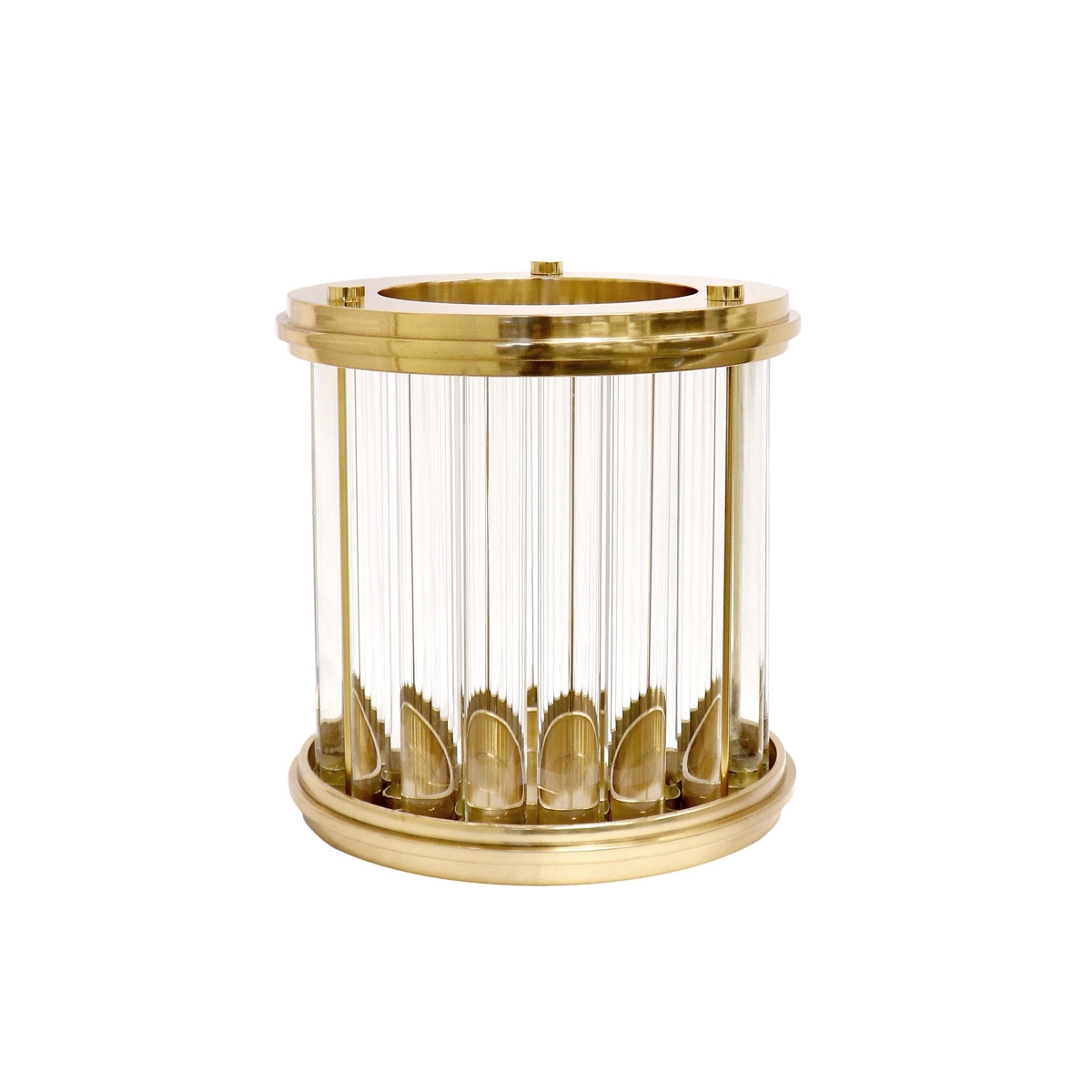 Picture of Pasargad Home PSAC-100S Calypso Hurricane&#44; Stainless Steel & Shiny Gold Frame with Lucite - Small
