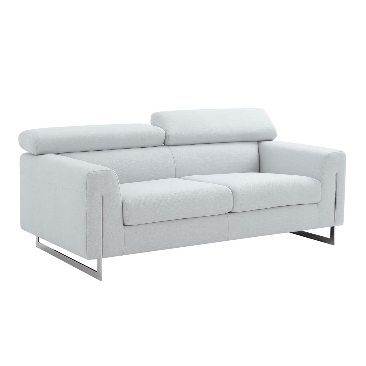 PZW-2027W-2 Serena Modern Loveseat, Silver