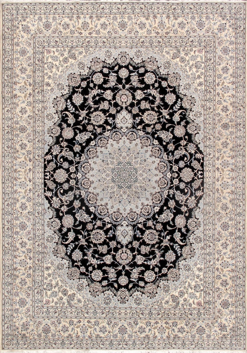 Nain Collection Hand-Knotted Wool Area Rug - Navy & Ivory - 9 ft. 11 in. x 13 ft. 1 in.
