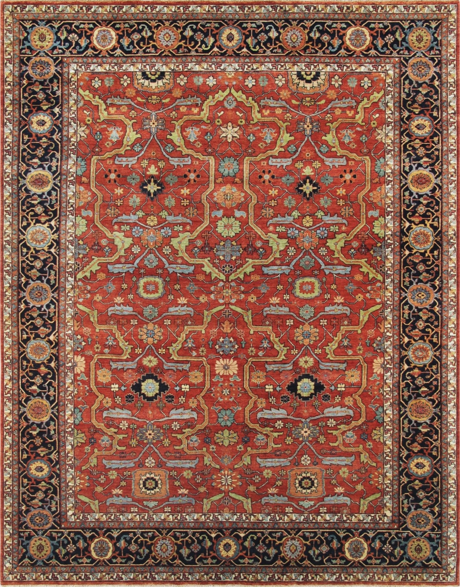 PS-36 12x12 12 x 12 ft. Ferehan Oriental Wool Area Rug, Rust - Square