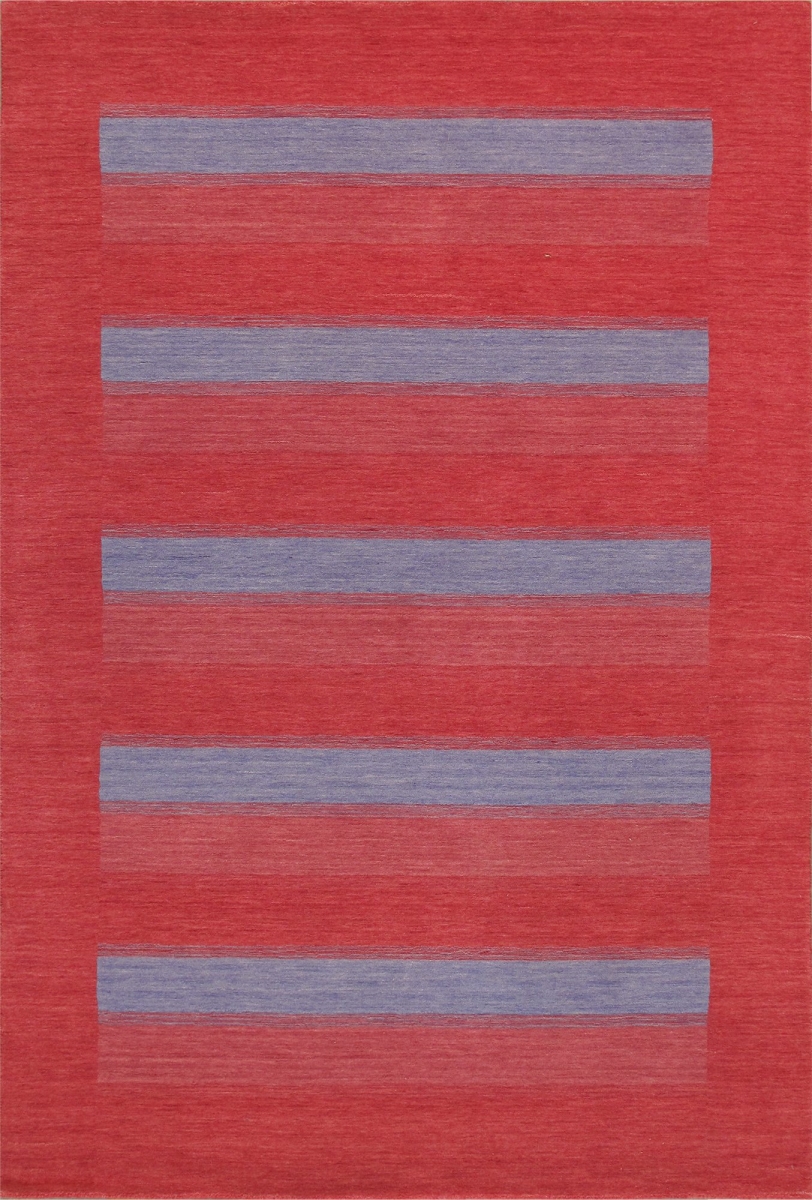 5 ft. 4 in. x 7 ft. 11 in. Gabbeh Hand Loomed Silk & Wool Indoor Area Rug - Red
