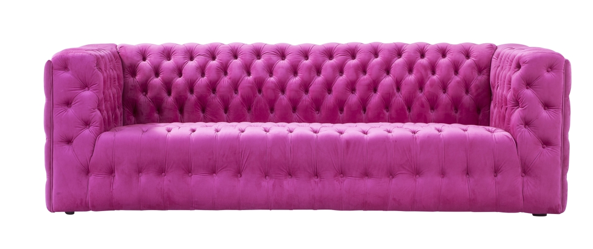 SOFA-310-3 Vicenza Collection Velvet Tufted Sofa, Fuschia