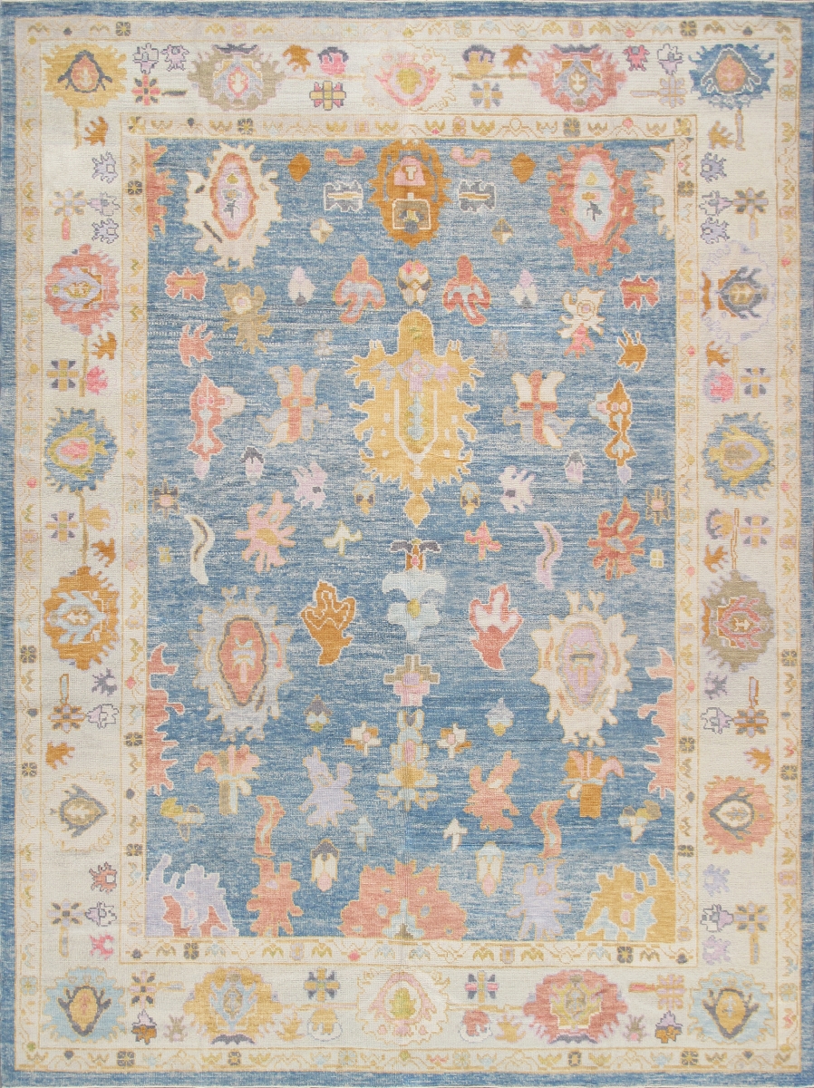 9 ft. 10 in. x 13 ft. 1 in. Oushak Hand Knotted Wool Area Rug